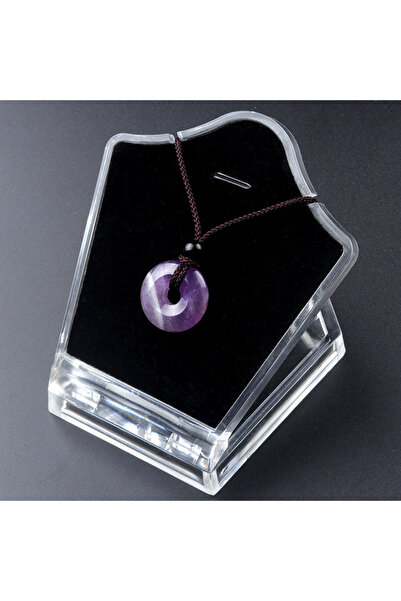 Choice Amethyst 20mm Circle Donut Healing Crystals Necklace Natural Chakra Ge...