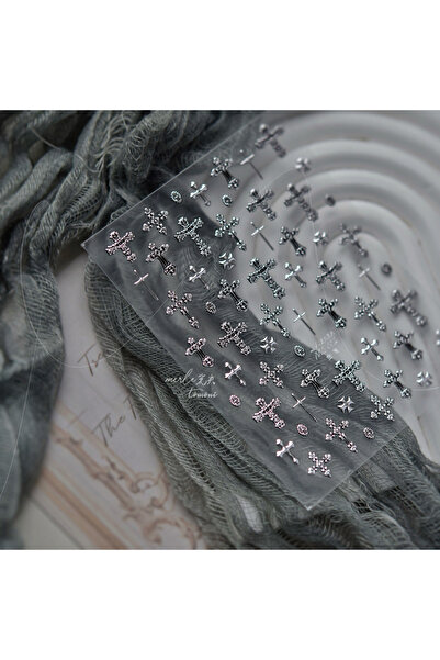 Choice قطعة واحدة من ملصقات تزيين الأظافر بتصميم صليب كلاسيكي، متوفرة باللون ...