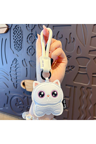 Choice WHITE Creative Cartoon Kitten Keychains Funny PU Bag Pendant Kids Gift...