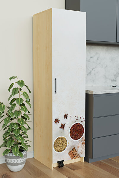 Hediyeler Kapında "Zelvin" Chef's Pantry Tek Kapaklı Raflı Kiler Dolabı Banyo...