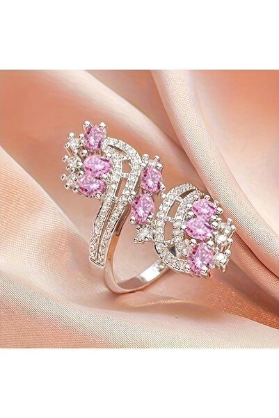 Choice AZF00117-2 8 Full Bling Iced Out Cubic Zirconia Rings Women Garnet/Pur...