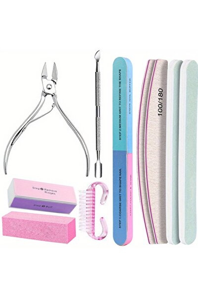 Choice style7 10Pcs Nail Art 100/180 Grit Professional Files Buffer Sponge Bl...