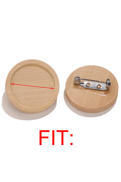 Choice ١٠ قطع من قواعد بروش كابوشون خشبية بيضاء مقاس ٤٠ مم، قواعد راتنج دائري...