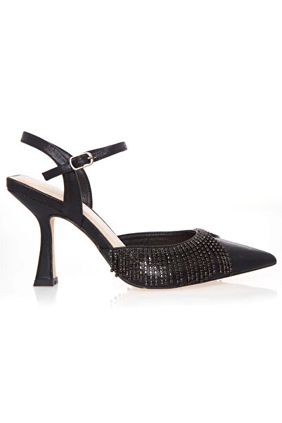 MENBUR Elegant Black Sandals with Crystals and Fringes CORUS