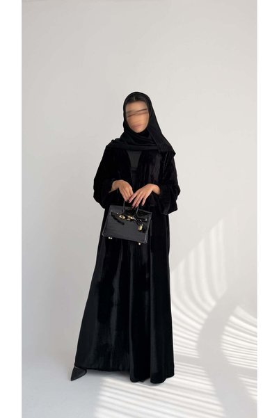 AYA MWT872 - عباية مخمل بيليسية