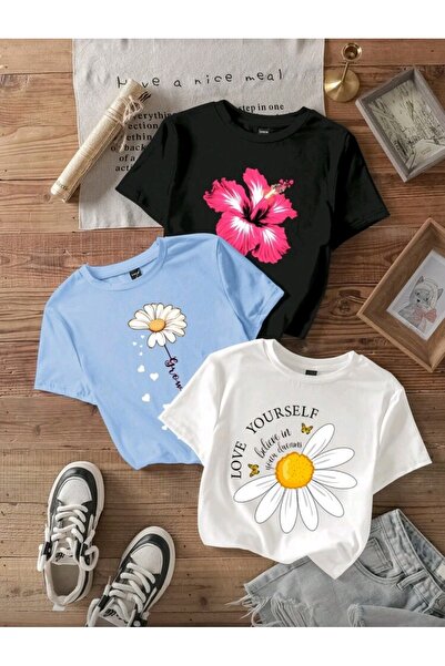 stil x SET DE 3 PIESE SEZONUL NOU, TRIOU PENTRU FATA, MULTICOLOARE, 100% BUMBAC