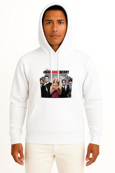 Bahriyeli Collection Hooded the Big Bang Theory Chest Printed Unisex Sweatshirt