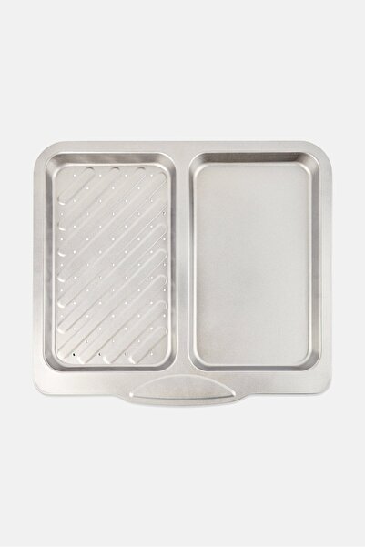 Kitchen Craft Non-Stick Twin Section Baking Tray, Grey