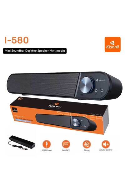 Kisonli سماعة كمبيوتر أنيقة من مصممة لتقديم صوت واضح وقوي في حجم مدمج،