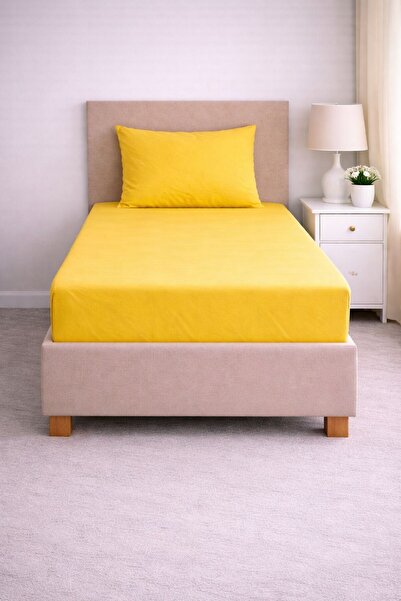 VELLON HOME 100% Cotton Single Fitted Bed Sheet Set with Pillowcases