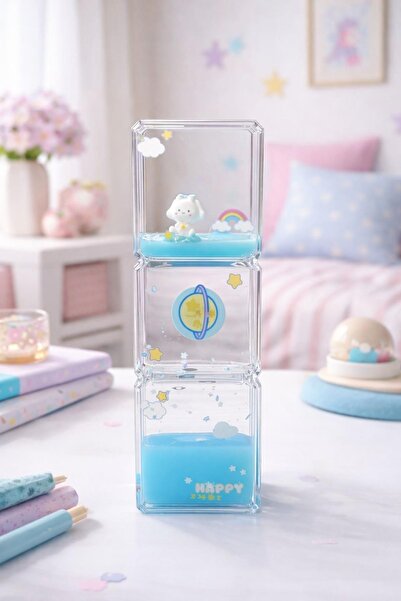 Mojo Bebek Mojo Çocuk Figürlü Merdiven Hareketli Sıvı Kum Saati Mavi