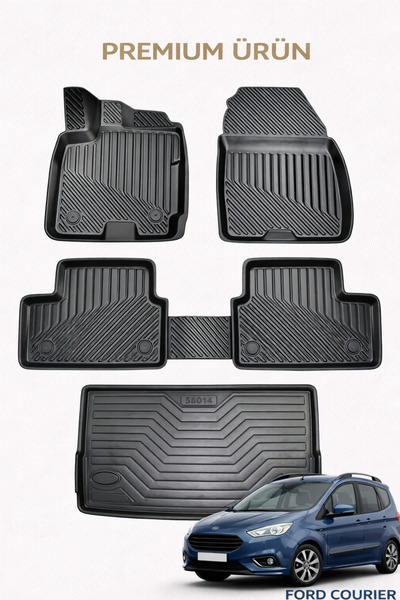 Black Gold Ford Courier 3D Oto Paspas ve Bagaj Havuzu Set Premium