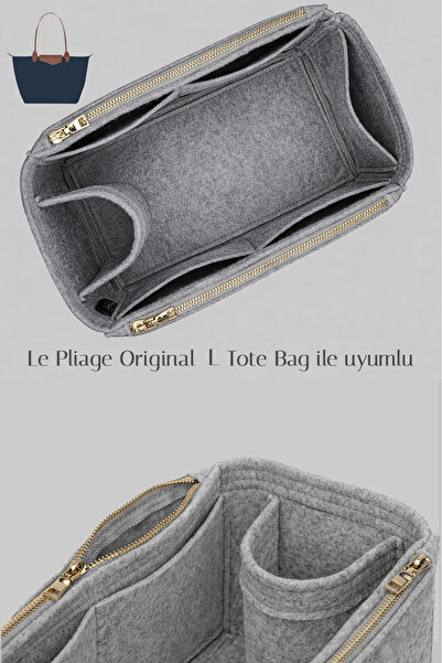 Le P. L Original Tote Bag Uyumlu Keçe Çanta Organizeri – Şişe Tutuculu Çok Cepli Düzenleyici