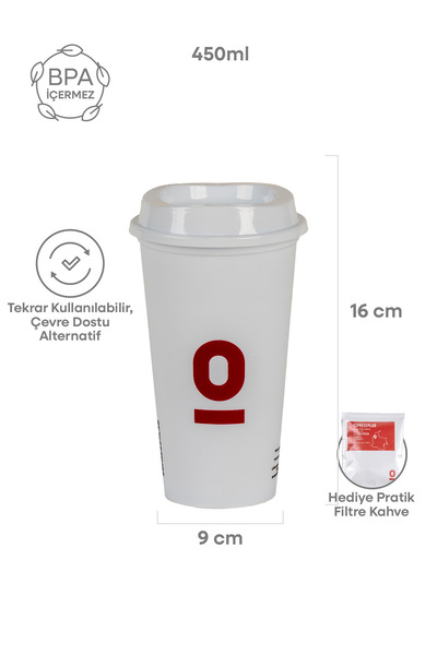 Espressolab Reusable White Cup 450 ml No:113