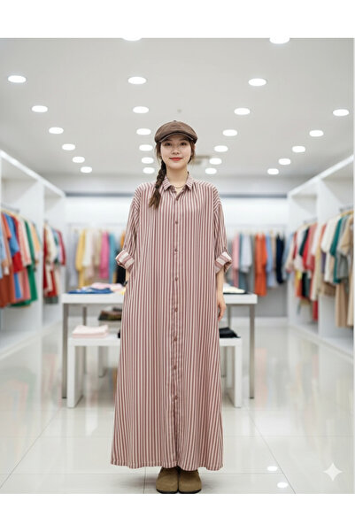 StepIntex Vertical striped double-layered dress, 2026 autumn new style