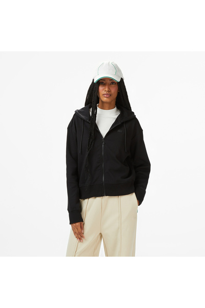 Lacoste x House of SuperStep Regular Fit Kadın Siyah Sweatshirt