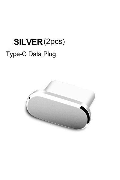 Choice silver 2pcs Metal Type C Dust Plugs Cellphone Anti-dust Protectors for...