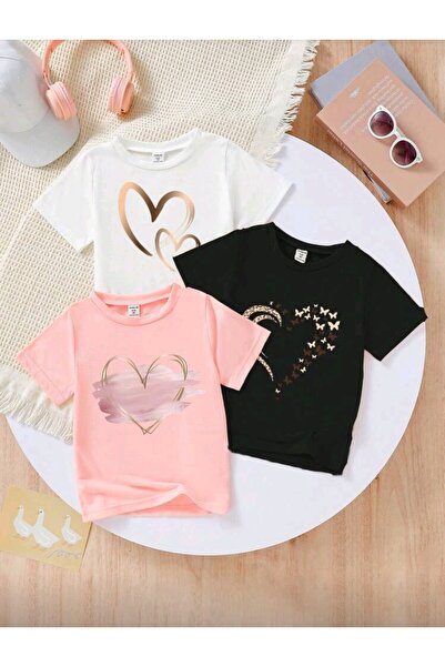 stil x طقم تي شيرت للفتيات من الموسم الثالث، متعدد الألوان، 100% قطن