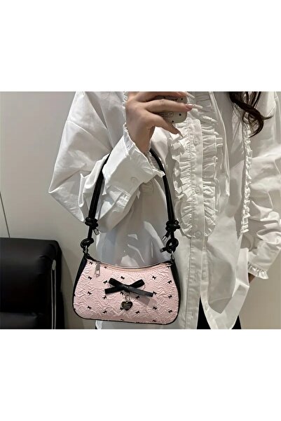 hbtasarim Pembe fiyonk detaylı Pinterest 👛👠 çanta