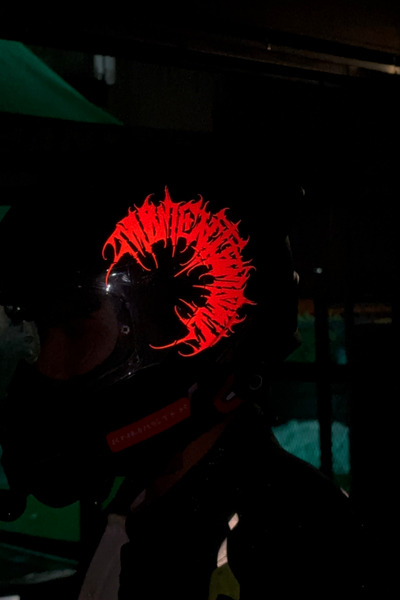 Banxtre Tribal Gothic Reflector Red Sticker Decal for Motorcycle Helmet