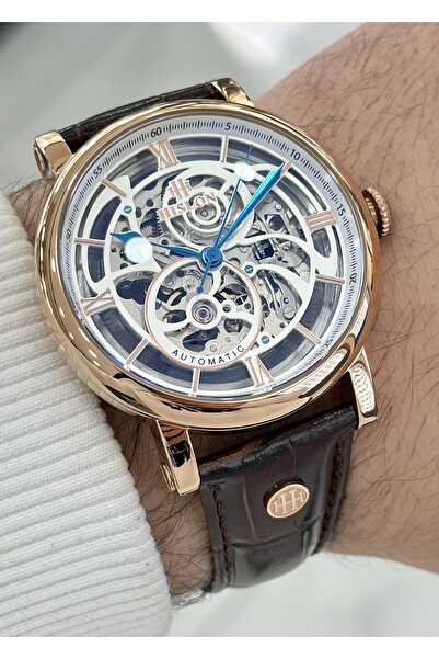 Hislon Orijinal Deri Kordon Su Geçirmez Otomatik Erkek Kol Saati ILKSD104R-16KR