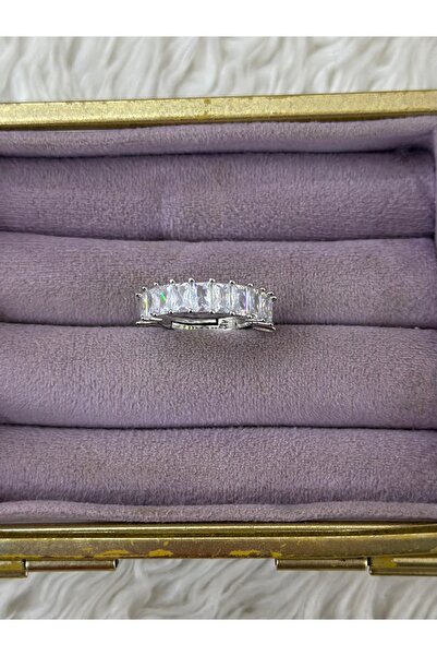 BY YASİN TOPÇU 🤍 ✨   Silver Tone Elegant Ring with Row Baguette Stone Detail...