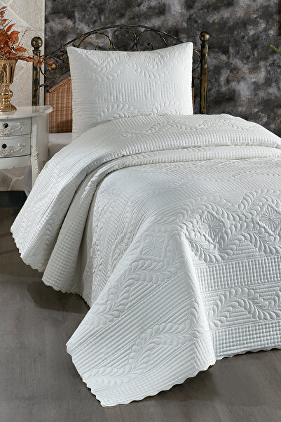 Bella Home Microfiber Bedspread Set in Single Gelatin - 180X230 cm Cream