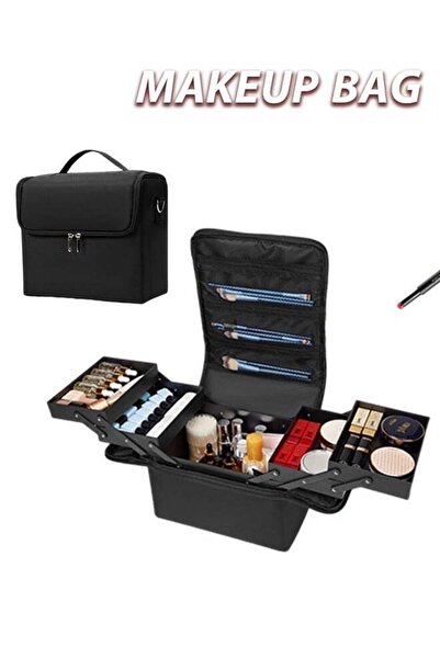 Generic Large-Capacity Cosmetic Box Deployable Makeup Bag Makeup Train Case S...