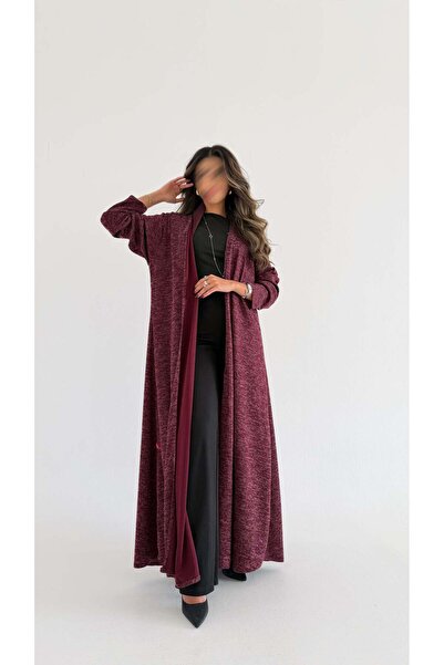 AYA MWT588 - عباية ستريتش عنابي