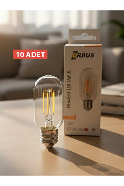 ORBUS TC45 4W LED Ampul E27 Sarı Işık 2700K 400Lm Filament Clear