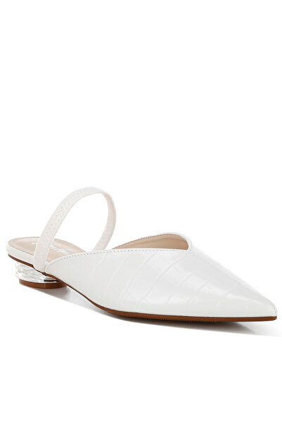 london Rag Women Fantasy Heel Croco Mules in White