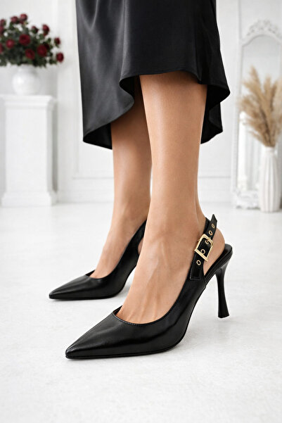 Firibu Women's Black High Heel Shoes Pointed Toe Stylish Classic Evening Dres...