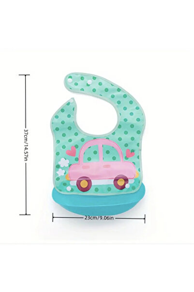 Didosh Party House Silicone Baby Bib with Pocket – Adjustable Neck, Waterproo...