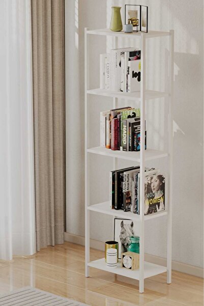 WOODENSA Metal Kitaplık 5 Raflı Kitaplık Dosya Kitap Rafı Ofis Ev Rafı Kitap ...