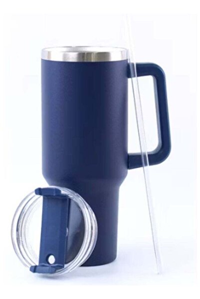 Generic 40oz Stainless Steel Travel Tumbler with Handle & Straw