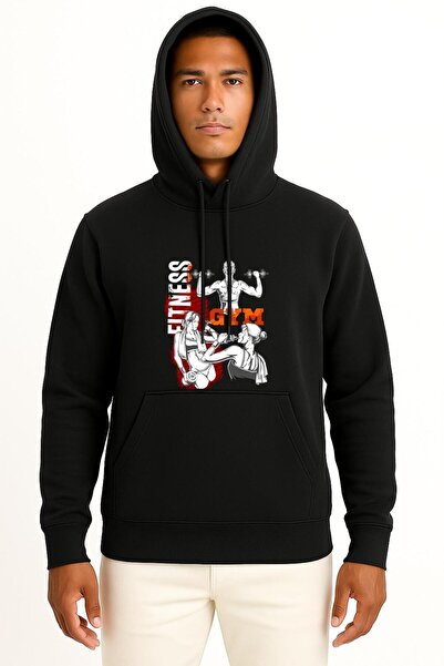 Bahriyeli Collection Hooded Gym Girll Göğüs Printed Unisex Sweatshirt