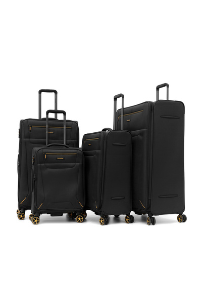 Travelite 4 Piece Luggage Set – Softside Spinner Suitcase Set with 4 Wheels, ...