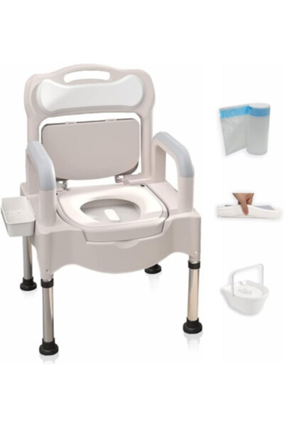 RETTACY Bedside Commodes, Bedside Toilet, Commode Chair, Height Adjustable Ad...