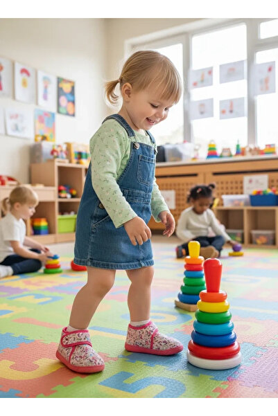 SOYLU Soft Cotton Girls' Slippers with Pink Unicorn