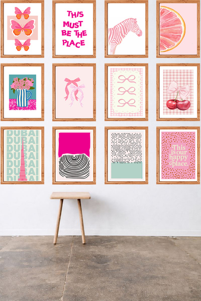 UNT 12-Piece Modern Wall Painting Set with Frame Appearance – 15X20 cm Mdf Uv...