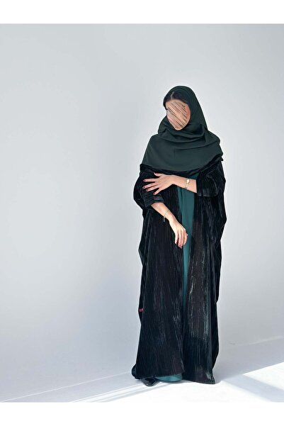 AYA MW1888 - عباية مخمل مع فستان كريب