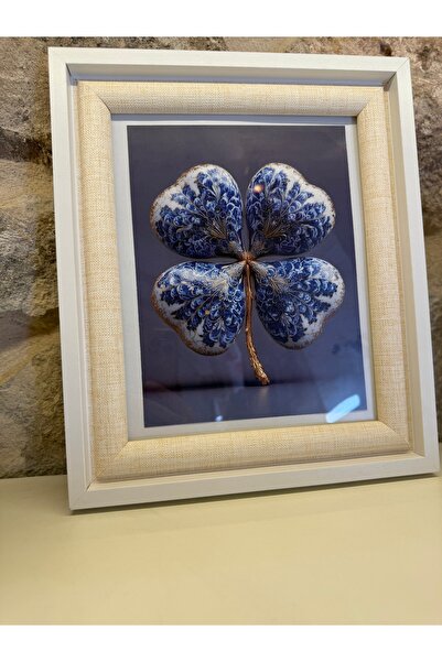 Marka BEYAZ AHŞAP RESİM ÇERÇEVESİ YONCA RESİMLİ