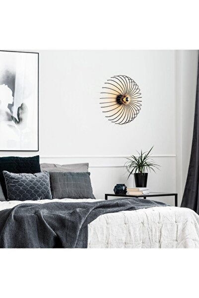 AmberLED Wire Single Sconce Modern Living Room Lighting with Tufted Black Met...