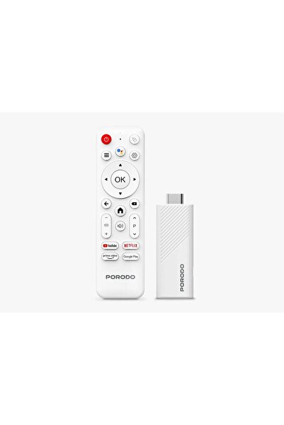 porodo 4K Android Smart Streaming TV Stick with Android 14, Dual-Band Wi-Fi &...