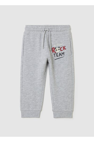 Ovs بنطلون قطني رمادي بقصة عادية للأولاد