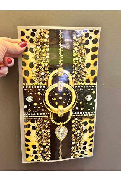 Gönülden Tasarım Iron-On Leopard Belt Transfer Print Arma 29X16 cm