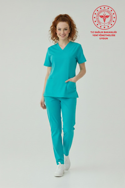 HEMİ Hijab Family Health Uniform Scrubs Stretch Fabric Sets Ministry of Healt...