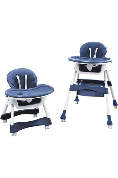 AZZHAAR 2-in-1 Baby & Toddler High Chair Foldable with Easy-Clean PU Cushion,...
