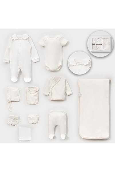 Little Ya Ya Love Unisex Newborn Beige Piped 10-Piece Hospital Discharge Set