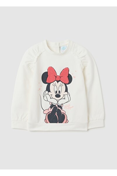 Ovs سويت شيرت أبيض للبنات من القطن المطاطي